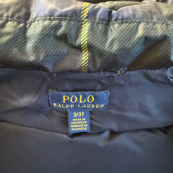 🧸💙Ralph Lauren Polo Bear Polo Tartan Down Jacket size 3T💙🧸 - Picture 6 of 9